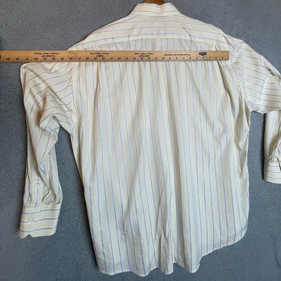 Canali Shirt Mens  Striped Button Up Preppy Casual Italy 46 / 18 Multi Color - Picture 5 of 10